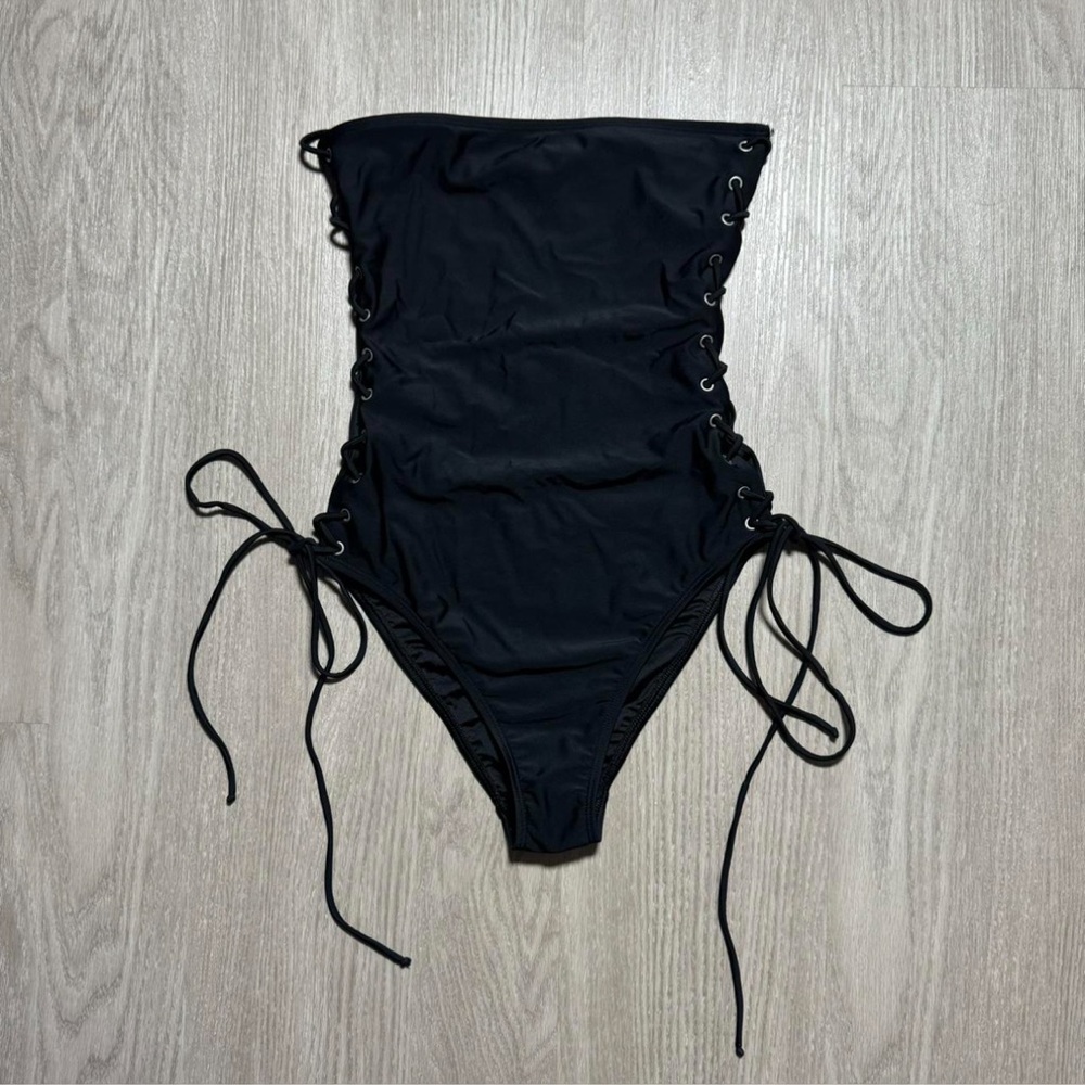 Poster Girl Lace Up One Piece Swimwear